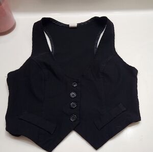 Leyva's Black Button-Up waistcoat-style vest